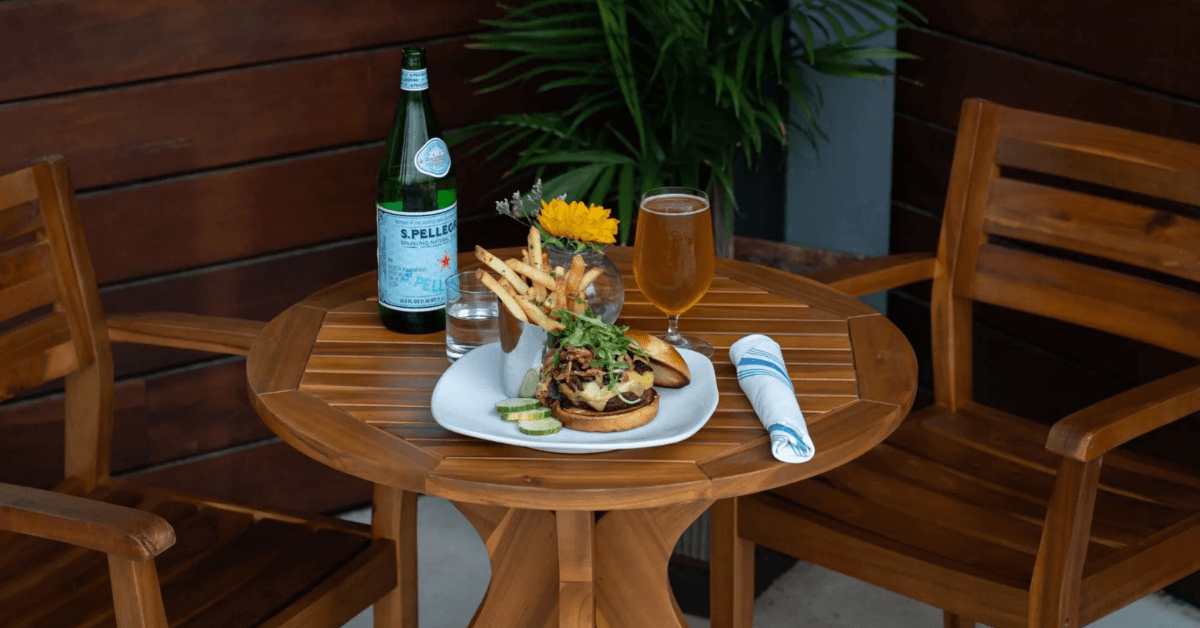Close-up of South Front Tavern signature entrée highlighting fresh flavors and presentation