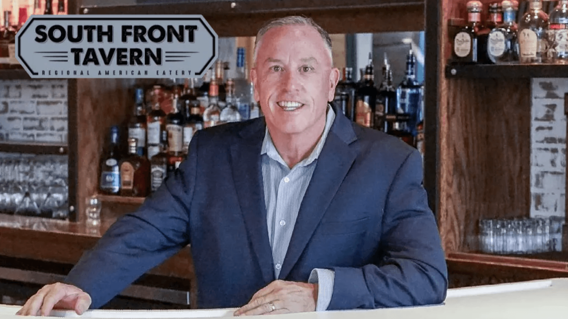 South Front Tavern-One Year in Wilmington Owner Mark Zecher welcoming guests at South Front Tavern anniversary celebration in Wilmington NC